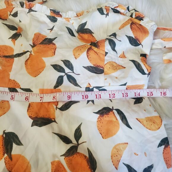 NWT Cider Dress Junior’s Ivory Yellow Lemon Print Sundress Tie Straps Size M - Picture 10 of 11